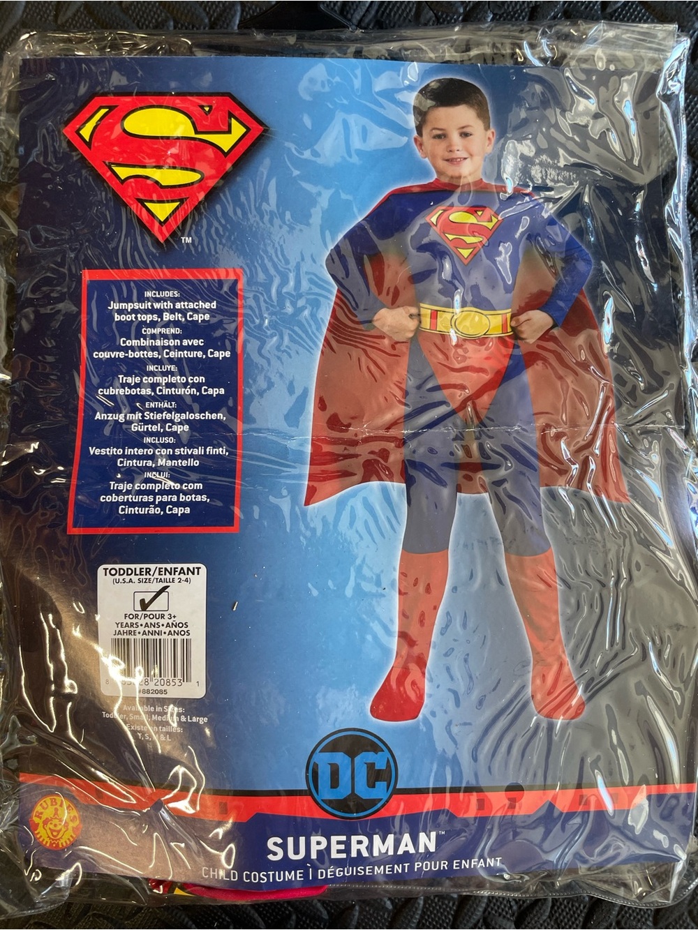 DC Superman Toddler Costume - Blue, Red & Yellow